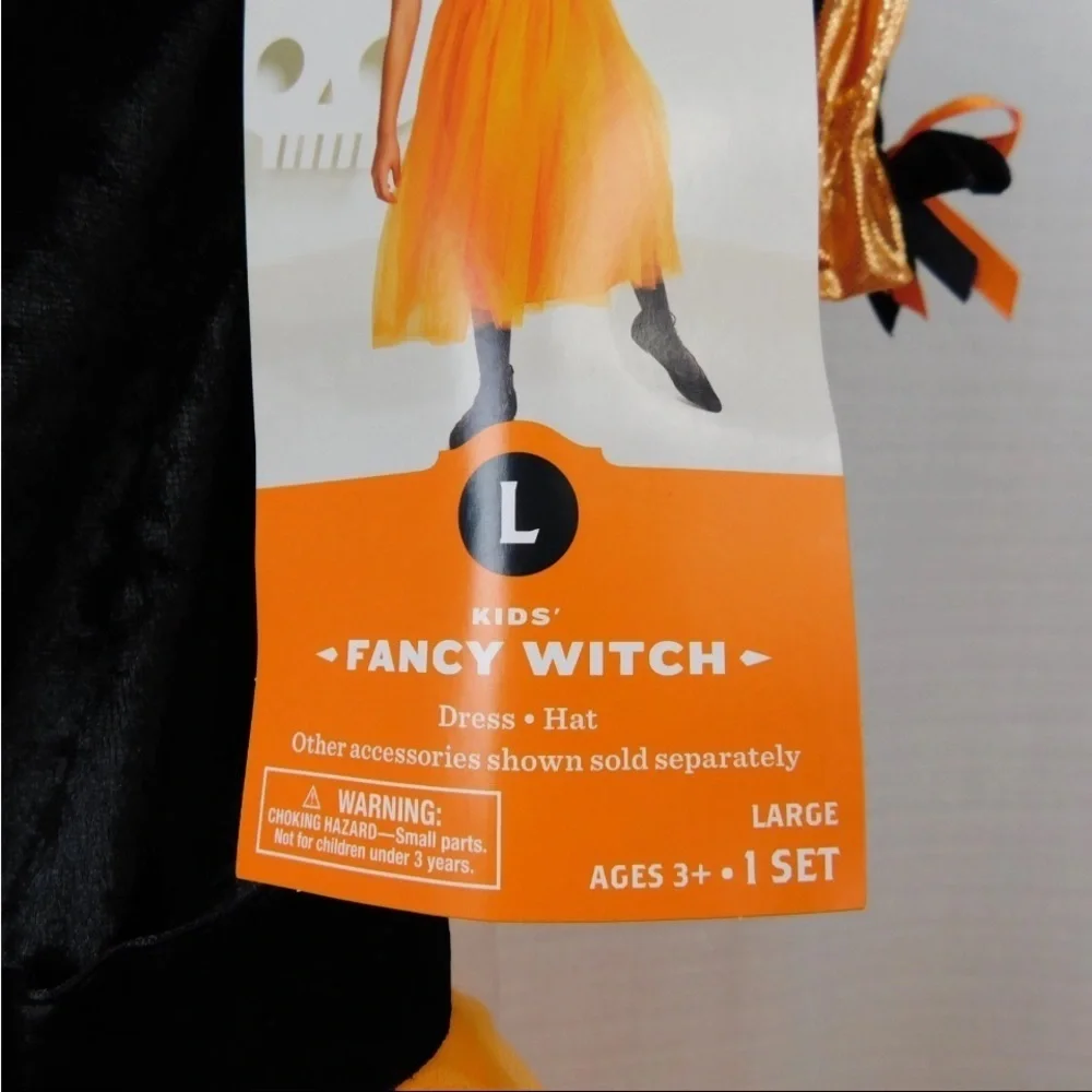 Kids Witch Costume in Black and Orange